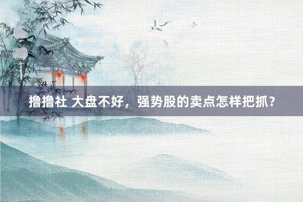 撸撸社 大盘不好，强势股的卖点怎样把抓？